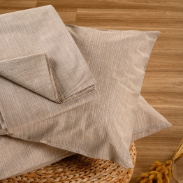 Σετ Σεντόνι Με 2 Μαξιλαροθήκες Polycotton King Με Λάστιχο 180x200+32εκ. Mateo Beige Casual Line Mini Melinen 20004860