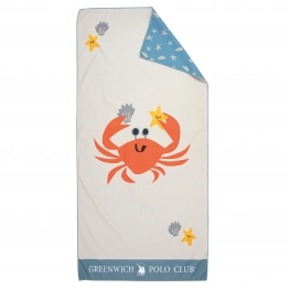 Πετσέτα Θαλάσσης Microfiber 70x140εκ. Junior 4080 Μπλε-Γκρι Greenwich Polo Club