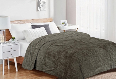 Κουβέρτα Coral Fleece Μονή 160x220εκ. Brick 07 Olive DimCol 33482506005