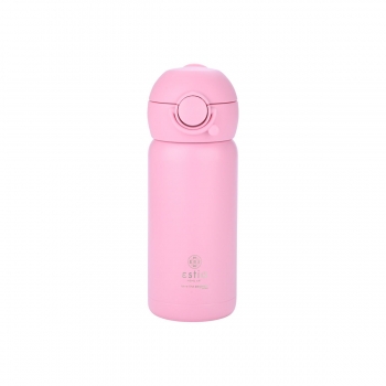 Θερμός Παιδικό Ανοξείδωτο Με Καλαμάκι Candy Pink 350ml-7x7x18εκ. Estia 01-23515