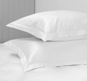 Μαξιλαροθήκη Oxford Βαμβακερή 53x73+5εκ. Λευκή 300TC Satin Plain