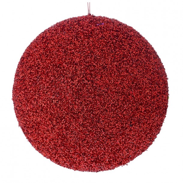 Χριστουγεννιάτικη Μπάλα Polyfoam Κόκκινη Glitter 20εκ. iliadis 83540