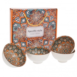 Μπωλ Κεραμικό Σετ 4τμχ Πορτοκαλί 11x6εκ. iliadis 91909