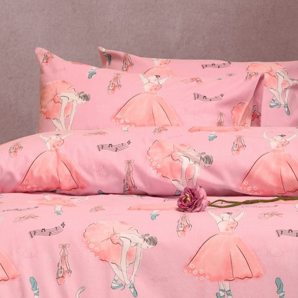 Ζεύγος Μαξιλαροθήκες Φανελένιες 53x72εκ. Ballet Pink Winter Line Kids Melinen 20004081