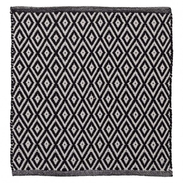 Ταπέτο Μπάνιου Υφαντό Βαμβακερό 60x60εκ. Trellis Black Sealskin 800107