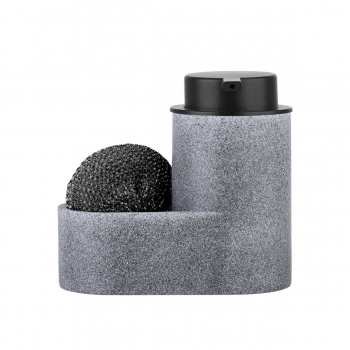 Ντισπένσερ Υγρού Πιάτων Γκρι Με Μαύρο Σφουγγαράκι 14,8x7,7x13,5εκ. Estia 02-33965