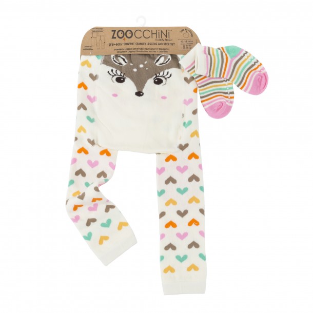 Σετ Παντελόνι & Κάλτσες Grip Easy Crawler Fiona the Fawn 12-18 Μηνών Zoocchini ZOO12507 (12-18M)