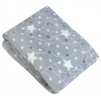 Κουβέρτα Velour Λίκνου 80x110εκ. Essential Baby 8832 Γκρι Greenwich Polo Club