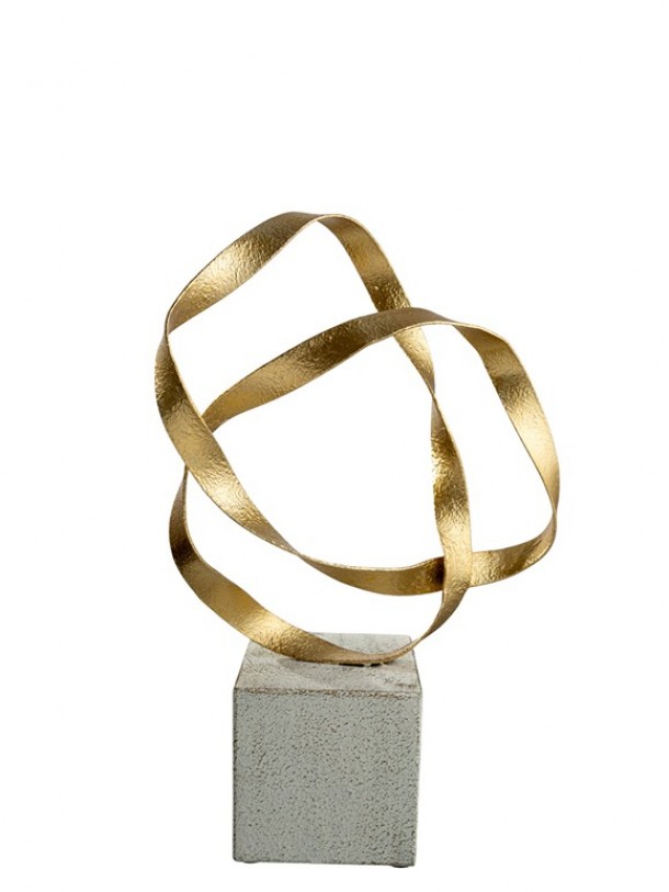 Διακοσμητικό Επιτραπέζιο Χρυσό Με Λευκή Βάση 25x10x26,5εκ. Zen Collection 26.1.52205