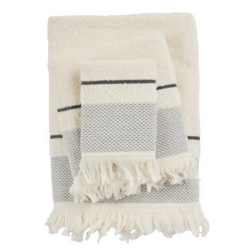 Σετ Πετσέτες 3τμχ Βαμβακερές Best 0840 Ivory Das Home