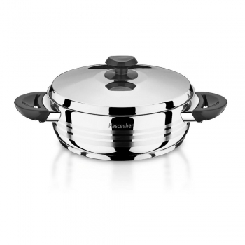 Ημιχύτρα Ανοξείδωτος Χάλυβας 18/10 Φ28x8εκ. Diana Black Isfa ISF3TTCLK0828000B