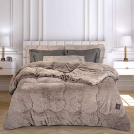 Κουβερτοπάπλωμα Faux Fur King 240x250εκ. Essential 3953 Taupe Greenwich Polo Club