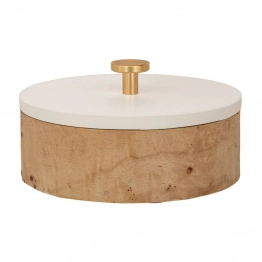 Κουτί Ξύλινο Στρογγυλό Με Λευκό Καπάκι 14x8εκ. iliadis 88982