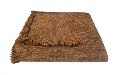 Ριχτάρι Acrylic-Polycotton Πολυθρόνας 180x180εκ. Σενίλ Ψάθα Light Brown Komvos Home 7045512-9