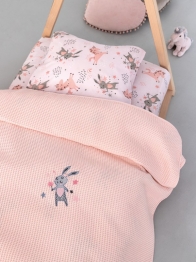 Κουβέρτα Πικέ Βαμβακερή Λίκνου-Αγκαλιάς 80x110εκ. Candy Pink Palamaiki