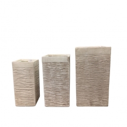 Κασπώ Σετ 3τμχ Fiberclay Μπεζ ESPIEL 64x34εκ.-57x28εκ.-50x23εκ. LOF119