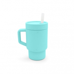 Παγούρι Σιλικόνης Με Καλαμάκι Tumbler Μπλε Melii MEL19910