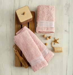 Σετ Πετσέτες 3τμχ Βαμβακερές Amira Salmon Sb home