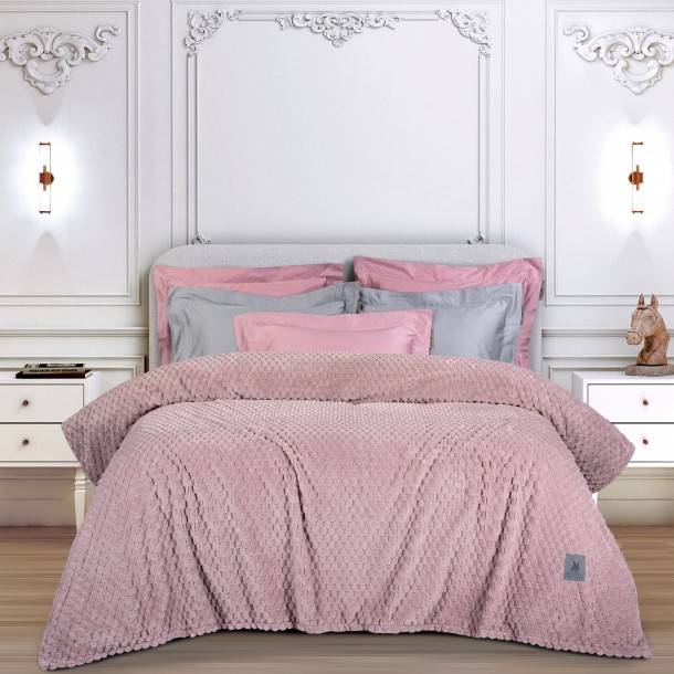 Κουβέρτα Fleece Μονή 160x220εκ. Essential 3474 Nude Greenwich Polo Club