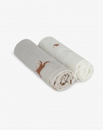 Σετ 2τμχ Πάνα Αγκαλιάς Bamboo-Βαμβακερή 70x70εκ. Μπεζ Minene 12311005620OS