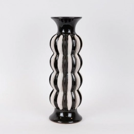 Κηροπήγιο Κεραμικό Μαύρο-Λευκό 13x39,5εκ. ESTHETI 752-25060