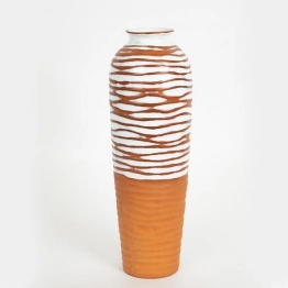 Βάζο Κεραμικό Terracotta-Λευκό 12,1x12,1x36,1εκ. ESTHETI 752-20232