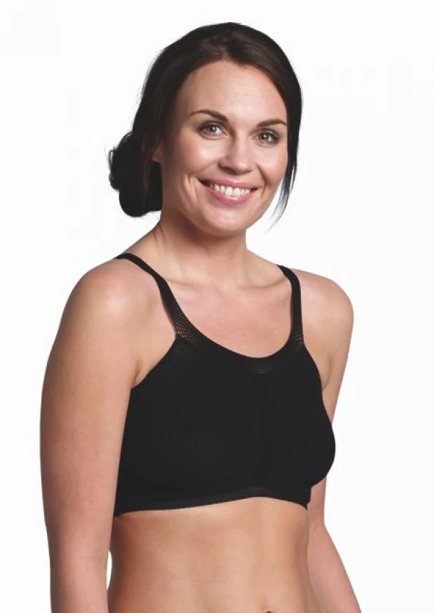 Σουτιέν Εγκυμοσύνης-Θηλασμού Άνετο Βαμβακερό Μαύρο Medium Carriwell CW556