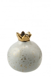 Ρόδι Κεραμικό Λευκό-Χρυσό 12,7εκ. Zen Collection 24.3.50535