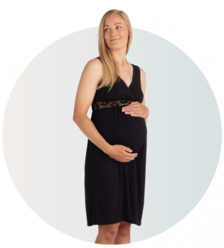 Νυχτικό Θηλασμού Maternity & Nursing Nightie Μαύρο Small Carriwell CW602000