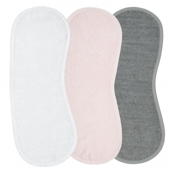 Σετ 3τμχ Λαβέτα Βαμβακερή 53x20εκ. White-Grey-Light Pink Meyco MEY-611401