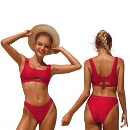 Μαγιό Μπικίνι Surf Top Με Κόψιμο Κόκκινο Nylon-Spandex 42-3055