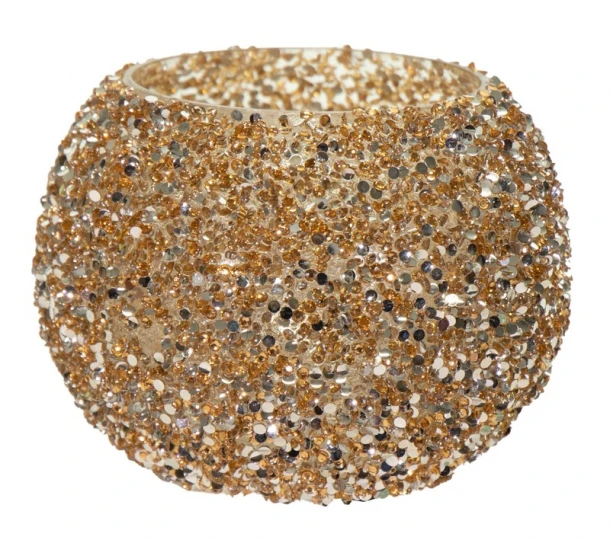 Κηροπήγιο Γυάλινο 11x8,5εκ. Strass Gold Art Et Lumiere 30530