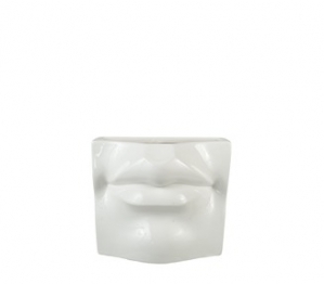 Βάζο Κεραμικό Λευκό Χείλη 15x9x12εκ. Zen Collection 24.21.50856