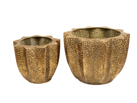 Κασπώ Σετ 2τμχ Μεταλλικό Χρυσό 42x32x44εκ. Zen Collection 25.19.51414