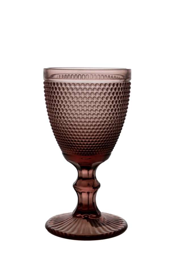 Ποτήρι Κρασιού Γυάλινο Κολωνάτο Μωβ 8x15εκ. Zen Collection 19.29.44433