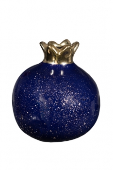 Ρόδι Κεραμικό Μπλε-Χρυσό 13εκ. Zen Collection 21.19.47605