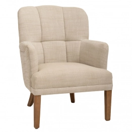 Πολυθρόνα Μπεζ Με Ξύλινα Πόδια Βελανιδιάς 67,5x73x90εκ. iliadis 88146