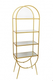 Ραφιέρα Οβάλ Χρυσή Με Καθρέπτες 65x40x195εκ. Zen Collection 24.37.51149
