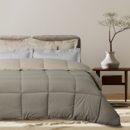 Πάπλωμα 2 Όψεων Microfiber Μονό 160x220εκ. Happy 9692 Taupe Das Home