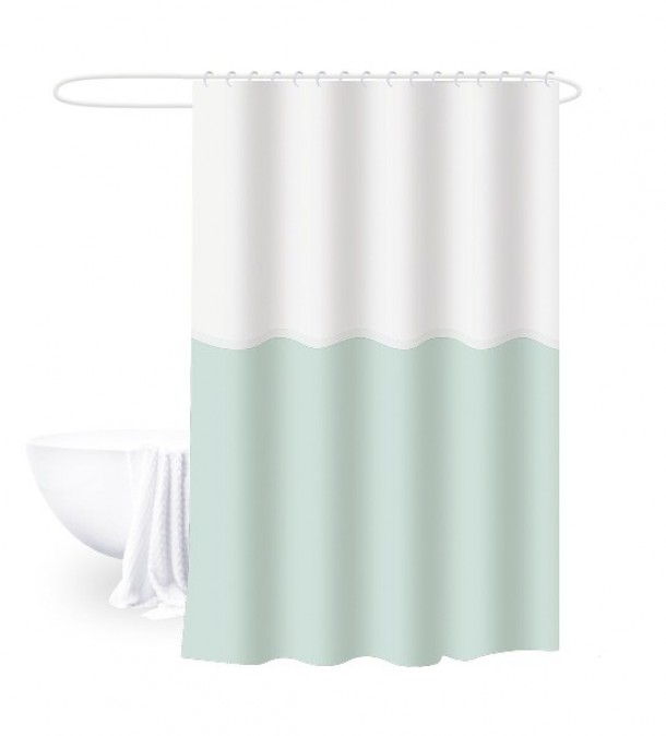 Κουρτίνα Μπάνιου Δίχρωμη 180x180εκ. Polyester Bliss White-Mint 2435896
