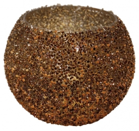 Κηροπήγιο Γυάλινο 11x8,5εκ. Strass Amber Art Et Lumiere 30535