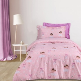 Σετ Σεντόνια Polycotton Μονά 170x260εκ. Kid Line 4933 Ροζ Das Kids