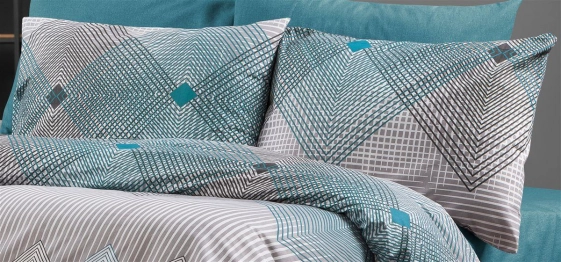 Μαξιλαροθήκη Φάκελος Polycotton 50x70εκ. Καλλιρόη 605 Grey-Petrol DimCol