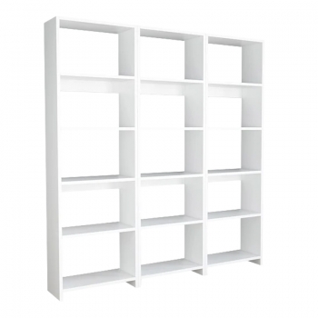 Βιβλιοθήκη Rabuku pakoworld σε λευκή απόχρωση 146x22x160εκ