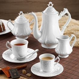 Σετ Φλυτζάνια Τσαγιού 6τμχ Πορσελάνης 230ml Regina White CRYSPO TRIO 53.000.16