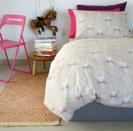 Ζεύγος Μαξιλαροθήκες Φανελένιες 50x70εκ. Bunny Beige Winter Line Kids Melinen 2100038302