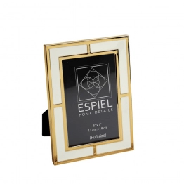 Κορνίζα Μεταλλική Λευκή-Χρυσή ESPIEL 15x20εκ. FAM703