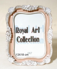 Κορνίζα Πολυεστερική Λευκή-Ροζ Royal Art 13x18εκ. YUA3/809/57BR