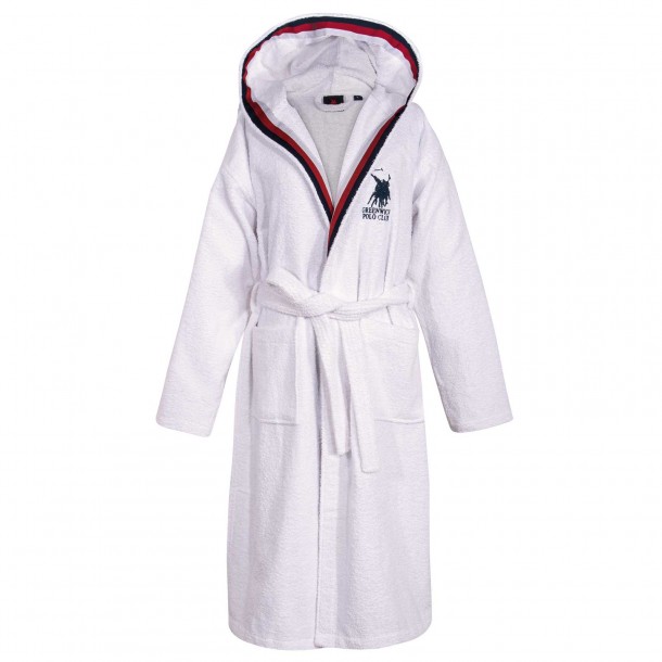 Μπουρνούζι Ενηλίκων Βαμβακερό Ζακάρ Extra Large Essential 3062 White Greenwich Polo Club