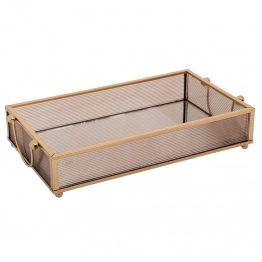 Δίσκος Με Καθρέπτη Μεταλλικός Μελί 24x14x5εκ. iliadis 89413